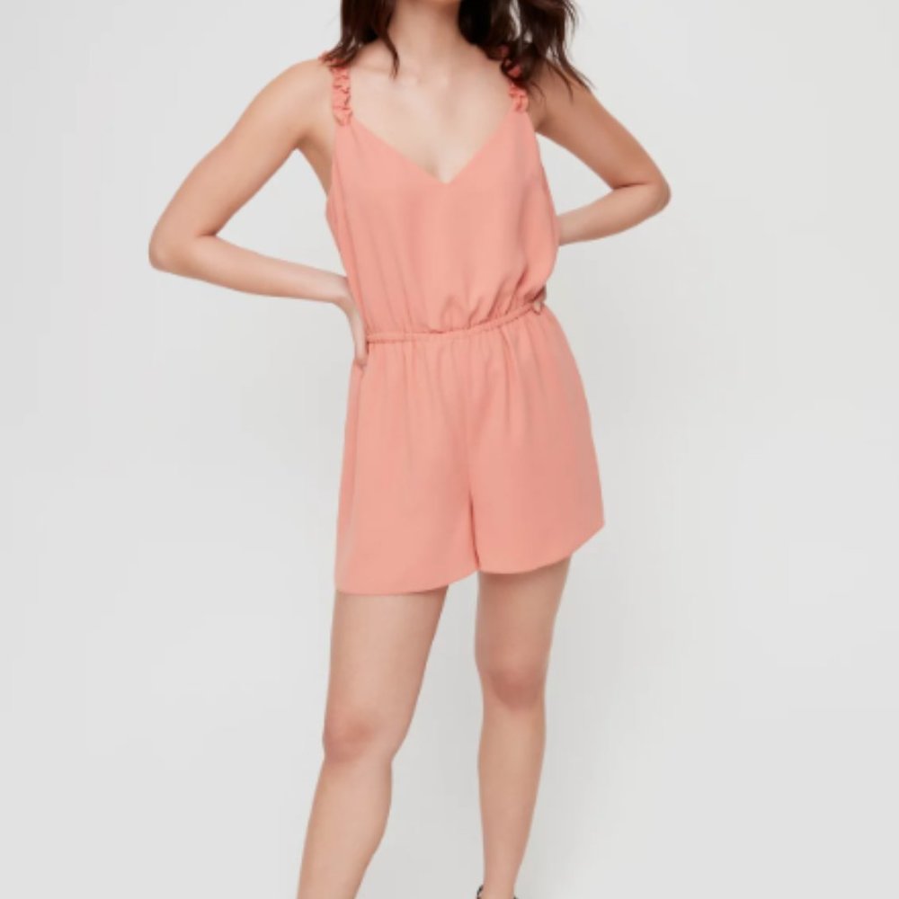 Aritzia Wilfred Melodie Romper in Tawny Orange Size S